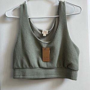 Olive green knit tank